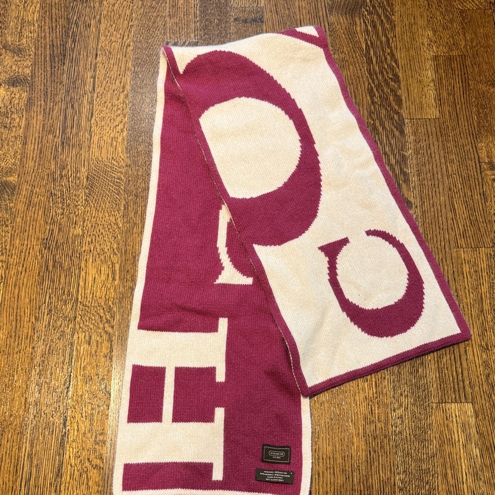 Coach Cream and Purple SCARF